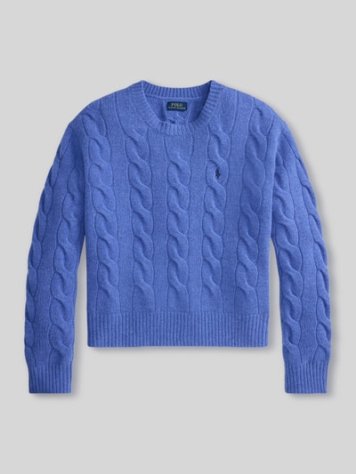 Produktfoto, blauer Regular Fit Strickpullover aus Woll-Kaschmir-Mix von Polo Ralph Lauren, Damen Strickpullover