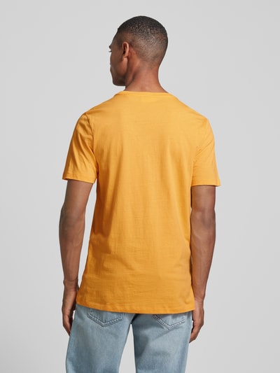 Lindbergh T-shirt met labelprint, model 'Copenhagen' Oranje - 5