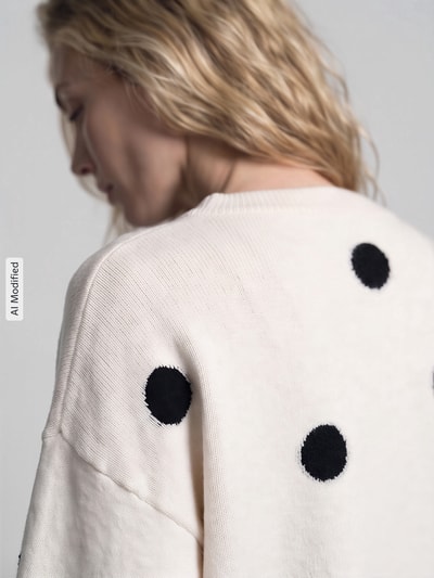 ONLY Regular Fit Pullover mit Rundhalsausschnitt Modell 'RICA' Ecru 3
