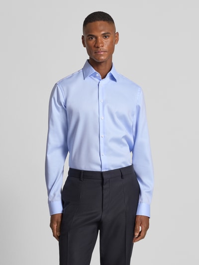 Christian Berg Men Regular Fit Business-Hemd aus reiner Baumwolle mit Kentkragen Bleu 4