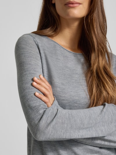 Marc O'Polo Regular Fit Strickpullover aus Merinowolle Mittelgrau 3