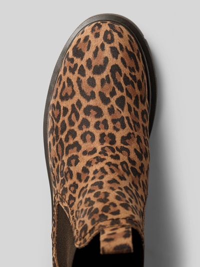 Productfoto, chelsea boots van echt rundleer met luipaardprint in bruin- en zwarttinten, Dames Chelseas van Tamaris