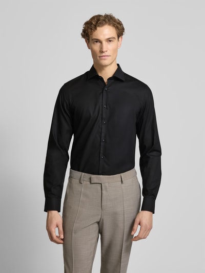 ETERNA Slim Fit Business-Hemd mit Knopfleiste Black 4