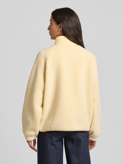 Jake*s Casual Fleecejacke mit Stehkragen und Eingrifftaschen Hellgelb 5