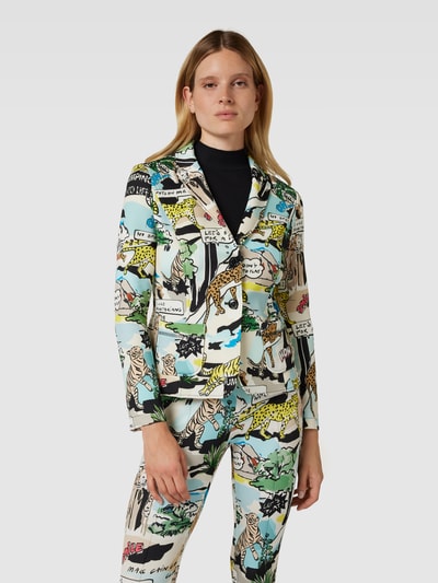 Marc Cain Blazer mit Allover-Motiv-Print Petrol 4