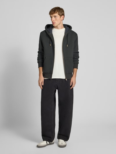 Superdry Bluza rozpinana z kapturem i kieszenią kangurką Czarny 1