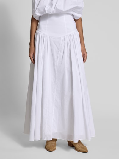 Bardot Maxirok in laagjeslook, model 'AMORETTE' Wit - 4