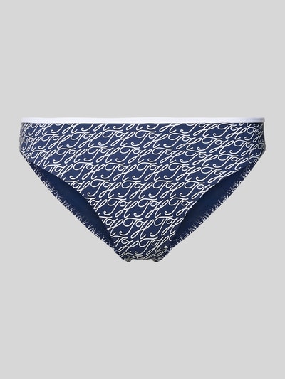 Produktfoto, Bikini-Slip mit Logo-Print von TOMMY HILFIGER, Optik: Allover-Muster, Label-Print, blaue und weiße Farben, glatte Textur