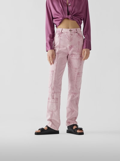 ROTATE Straight Fit Jeans mit Eingrifftaschen Mauve 4