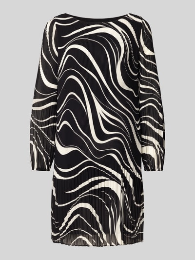 s.Oliver BLACK LABEL Loose fit plisséjurk met all-over motief Metallic zwart - 2