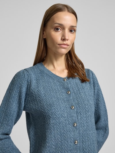 More & More Strickcardigan mit Strukturmuster Rauchblau 3