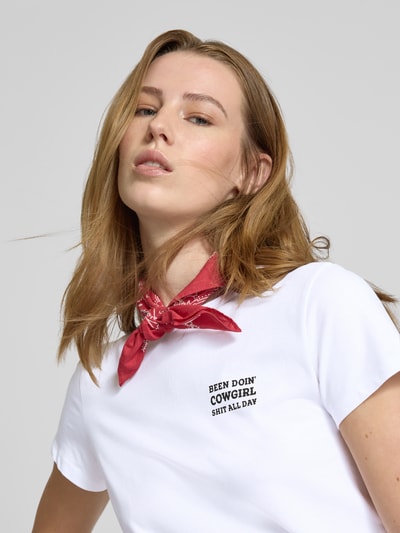 Review T-shirt met statementprint Wit - 3