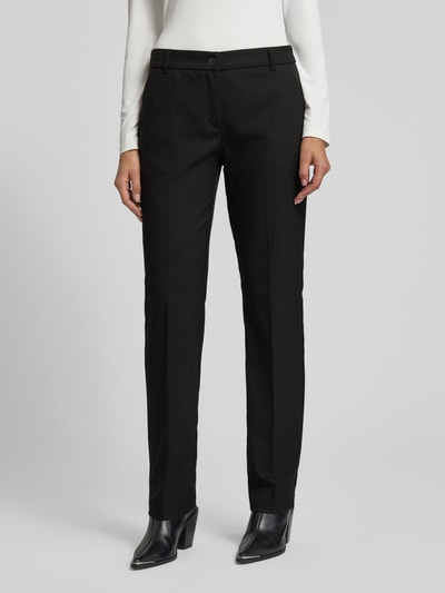 Brax Straight fit stoffen broek met viscose, model 'Maron' Zwart - 4