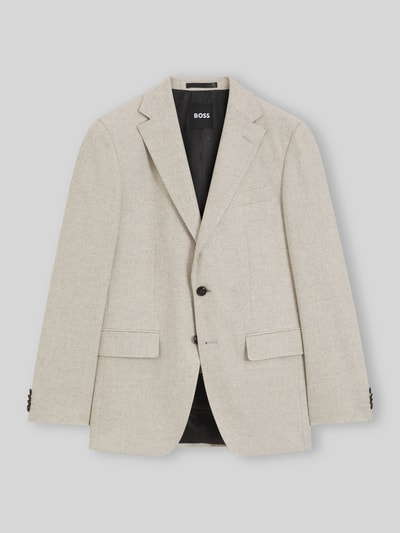 BOSS Slim Fit Sakko aus Wolle mit Brusttasche Beige 2