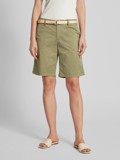 Esprit Regular Fit Shorts mit Gürtel in Flecht-Optik Khaki 4