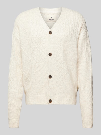 Jack & Jones Premium Gebreid jack met kabelpatroon, model 'MARKUS' Offwhite - 2