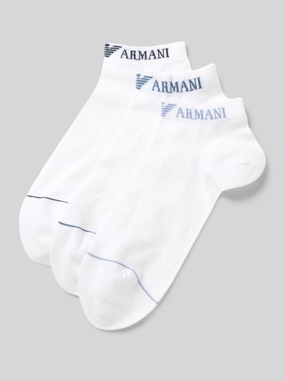 Emporio Armani Socken mit Label-Print im 3er-Pack Weiss 1