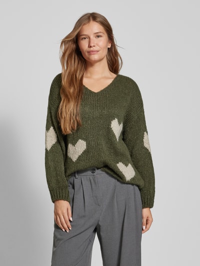 ZABAIONE Gebreide pullover met ronde hals Kaki - 4