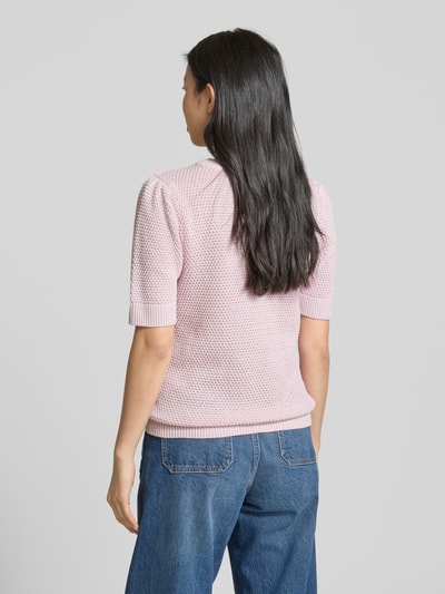 Vila Gebreide pullover met ribboorden, model 'DALO' Roze - 5