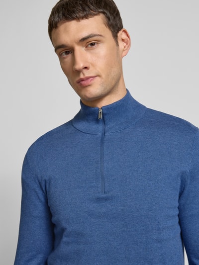 SELECTED HOMME Strickpullover mit gerippten Abschlüssen Modell 'BERG' Hellblau Melange 3