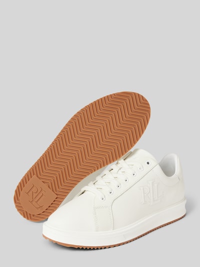 Lauren Ralph Lauren Ledersneaker mit Label-Stitching Modell 'AINSLEY' Weiss 4