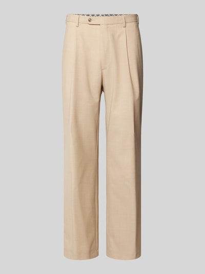 Produktfoto, Hose mit Eingrifftaschen Modell 'Bert' von DIGEL in Beige, Material-Mix mit Schurwoll-Anteil, Regular-Fit, glatte Textur