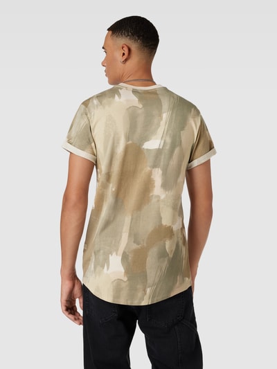 G-Star RAW T-Shirt mit Label-Print Beige 5