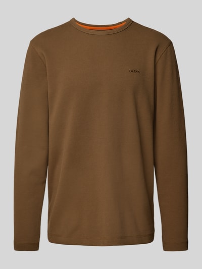 BOSS Orange Longsleeve mit Label-Stitching Modell 'Tempesto' Oliv 2