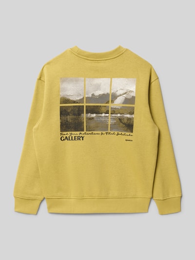 Garcia Sweatshirt met motiefprint aan de achterkant Mosterdgeel - 3