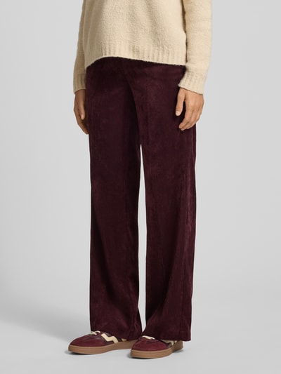 CAMBIO Wide Fit Cordhose mit Bügelfalten Modell 'Amelie' Bordeaux 4