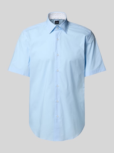 BOSS Koszula biznesowa o kroju regular fit z rękawami o dł. 1/2 model ‘Joe’ Błękitny 2