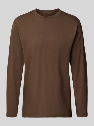 RAGMAN Shirt met lange mouwen en geribde ronde hals Donkerbruin - 2