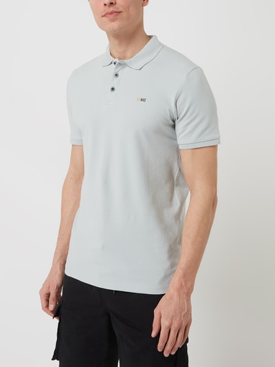 NO EXCESS Poloshirt van piqué  Lichtblauw gemêleerd - 4