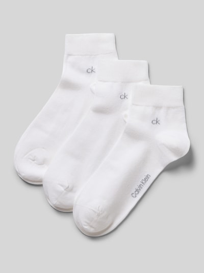 Produktfoto, Socken aus Baumwoll-Mix im 3er-Pack von CK Calvin Klein in Weiß mit feiner Struktur, sanfte Bündchen, Herren Socken von CK Calvin Klein