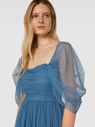 LACE & BEADS Cocktailjurk in strapless design Bleu - 3