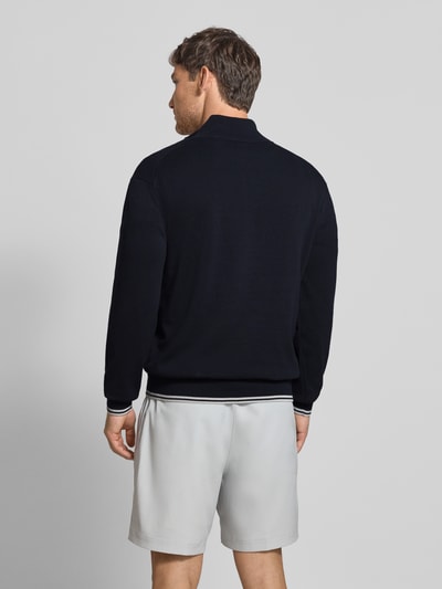 BOSS Green Regular Fit Troyer aus Baumwoll-Mix Modell 'ZONE' Dunkelblau 5