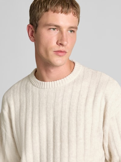 Jack & Jones Gebreide pullover met ribboorden, model 'BRADLEY' Beige - 3