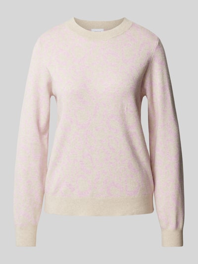 Vila Strickpullover mit Rundhalsausschnitt Modell 'RIL' Rosa 2