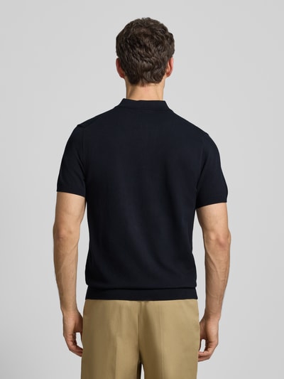 Profuomo Slim Fit Poloshirt aus Lyocell-Mix mit Seiden-Anteil Marine 5