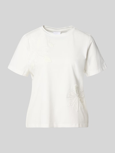 Produktfoto, T-Shirt mit Stitchings und Rundhalsausschnitt von Jake*s Collection, biały bawełniany krój regular fit, długość tyłu S: 56 cm