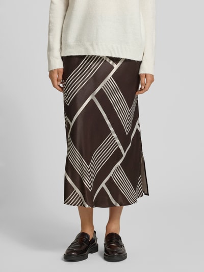 Someday Spódnica midi z czystej wiskozy model ‘Odini’ Ciemnobrązowy 4