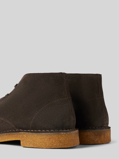 SELECTED HOMME Leren veterschoenen met siernaden, model 'RIGA' Middenbruin - 2