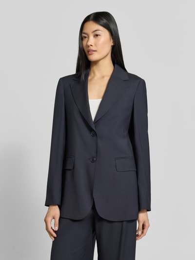 Max Mara Studio Regular fit longblazer van pure scheerwol model 'ASSENZI' Marineblauw - 4