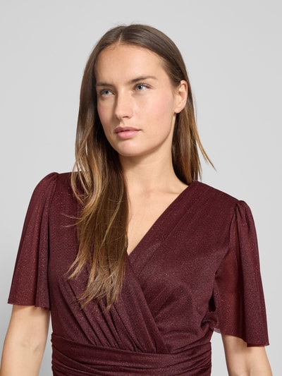 Christian Berg Cocktail Cocktailkleid mit V-Ausschnitt Dunkelrot 3