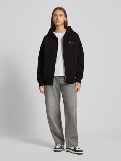Pegador Bluza rozpinana o kroju oversized z wyhaftowanym logo model ‘Clarita’ Czarny 1