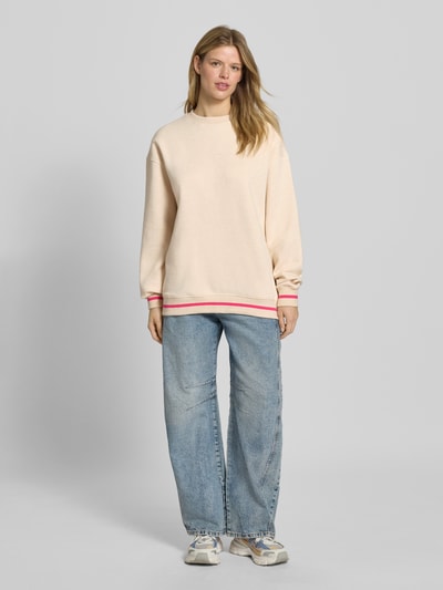 OH APRIL Oversized Sweatshirt mit Rundhalsausschnitt Modell 'Hot Mum' Beige Melange 1