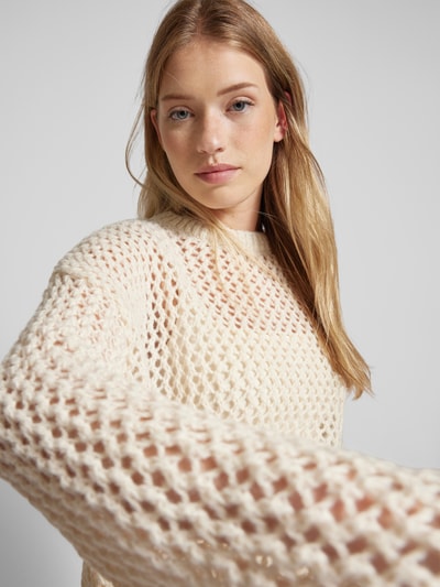 Noisy May Gebreide pullover met ronde hals, model 'JUDEY' Ecru - 3