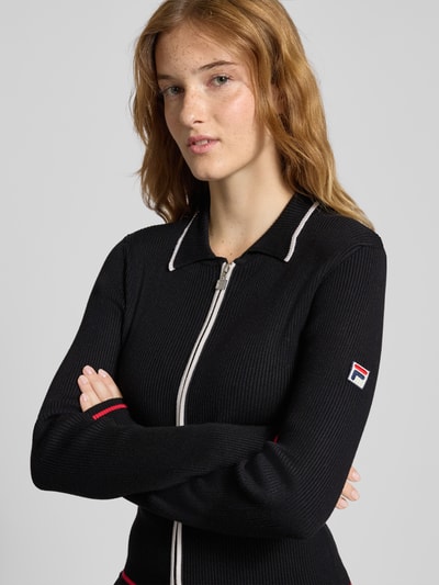 FILA Slim fit gebreid jack met tweewegsritssluiting, model 'SIMONTE' Zwart - 3