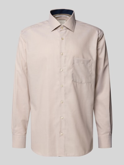 ETERNA Regular fit zakelijk overhemd van katoen met kentkraag Zand - 2