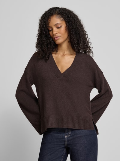 My Essential Wardrobe Gebreide pullover met kasjmier Chocoladebruin - 3